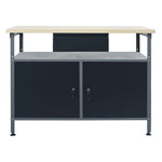 Banco da Lavoro Nero 120x60x85 cm in Acciaio