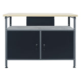 Banco da Lavoro Nero 120x60x85 cm in Acciaio
