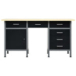 Banco da Lavoro Nero 160x60x85 cm in Acciaio