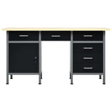 Banco da Lavoro Nero 160x60x85 cm in Acciaio