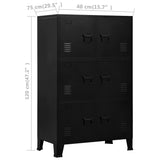Armadio Classificatore Industriale Nero 75x40x120 cm in Acciaio
