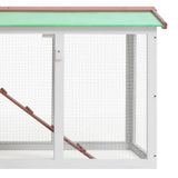 Conigliera per Esterni Grande Marrone Bianca 145x45x84 cm Legno
