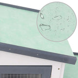 Conigliera per Esterni Grande Grigia e Bianca 201x45x85cm in Legno