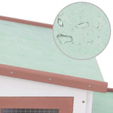 Conigliera per Esterni Grande Marrone Bianca 201x45x85cm Legno