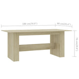 Tavolo da Pranzo Rovere Sonoma 180x90x76cm in Legno truciolato