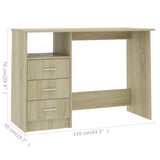 Scrivania Cassetti Rovere Sonoma 120x50x76 cm Legno truciolato