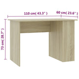 Scrivania Rovere Sonoma 110x60x73 cm in Legno truciolato