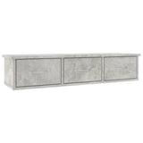 Scaffale Cassetti Parete Grigio Cemento 88x26x18,5 truciolato