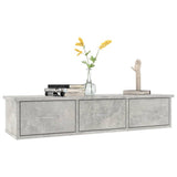 Scaffale Cassetti Parete Grigio Cemento 88x26x18,5 truciolato