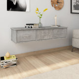 Scaffale Cassetti Parete Grigio Cemento 88x26x18,5 truciolato