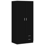 Armadio Nero 80x52x180 cm in Legno truciolato