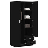 Armadio Nero 80x52x180 cm in Legno truciolato
