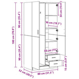 Armadio Nero 80x52x180 cm in Legno truciolato