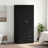 Armadio Nero 80x52x180 cm in Legno truciolato
