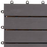 Piastrella per Decking 10 pcs Grigio 30 x 30 cm Legno di Acacia