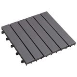 Piastrella per Decking 10 pcs Grigio 30 x 30 cm Legno di Acacia