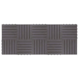 Piastrella per Decking 10 pcs Grigio 30 x 30 cm Legno di Acacia