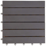 Piastrella per Decking 10 pcs Grigio 30 x 30 cm Legno di Acacia