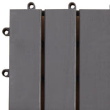 Piastrella per Decking 10 pcs Grigio 30 x 30 cm Legno di Acacia