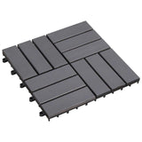 Piastrella per Decking 10 pcs Grigio 30 x 30 cm Legno di Acacia