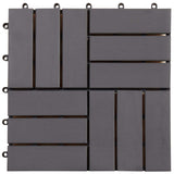 Piastrella per Decking 10 pcs Grigio 30 x 30 cm Legno di Acacia