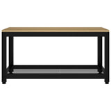 Tavolino Salotto Marrone Chiaro e Nero 90x45x45 cm MDF e Ferro