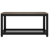 Tavolino da Salotto Grigio e Nero 90x45x45 cm in MDF e Ferro