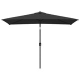 Ombrellone da Giardino con Palo in Metallo 300x200 cm Nero
