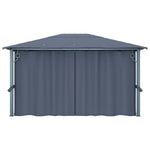 Gazebo con Tenda 400 x 300 cm Antracite in Alluminio