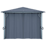 Gazebo con Tenda 400 x 300 cm Antracite in Alluminio