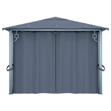 Gazebo con Tenda 400 x 300 cm Antracite in Alluminio