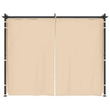 Gazebo con Tende 3x3 m Crema in Acciaio