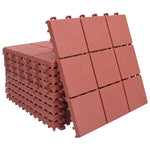 Piastrelle per Decking 10 pz Rosse 30,5x30,5 cm in Plastica