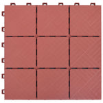 Piastrelle per Decking 10 pz Rosse 30,5x30,5 cm in Plastica