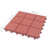 Piastrelle per Decking 10 pz Rosse 30,5x30,5 cm in Plastica