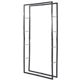 Rastrelliera per Legna da Ardere Nera 100x25x200 cm in Acciaio