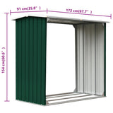 Capannone in Acciaio Zincato 172x91x154 cm Verde