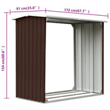 Capannone in Acciaio Zincato 172x91x154 cm Marrone