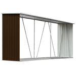 Capannone da Giardino in Acciaio Zincato 330x84x152cm Marrone
