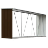 Capannone da Giardino in Acciaio Zincato 330x84x152cm Marrone