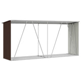 Capannone da Giardino in Acciaio Zincato 330x84x152cm Marrone