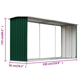 Capannone da Giardino in Acciaio Zincato 330x92x153cm Verde