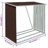 Capannone da Giardino in Acciaio Zincato 163x83x154 cm Marrone