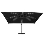 Ombrellone a Sbalzo con LED Palo in Alluminio 400x300 cm Nero