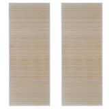 Tappeti Rettangolari in Bambù Naturale 2 pz 120x180 cm