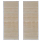 Tappeti Rettangolari in Bambù Naturale 2 pz 120x180 cm