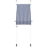 Tenda da Sole Retrattile Manuale 100 cm a Strisce Blu e Bianche