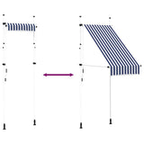 Tenda da Sole Retrattile Manuale 100 cm a Strisce Blu e Bianche