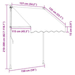 Tenda da Sole Retrattile Manuale 150 cm Arancione e Marrone