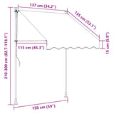 Tenda da Sole Retrattile Manuale 150 cm Arancione e Marrone